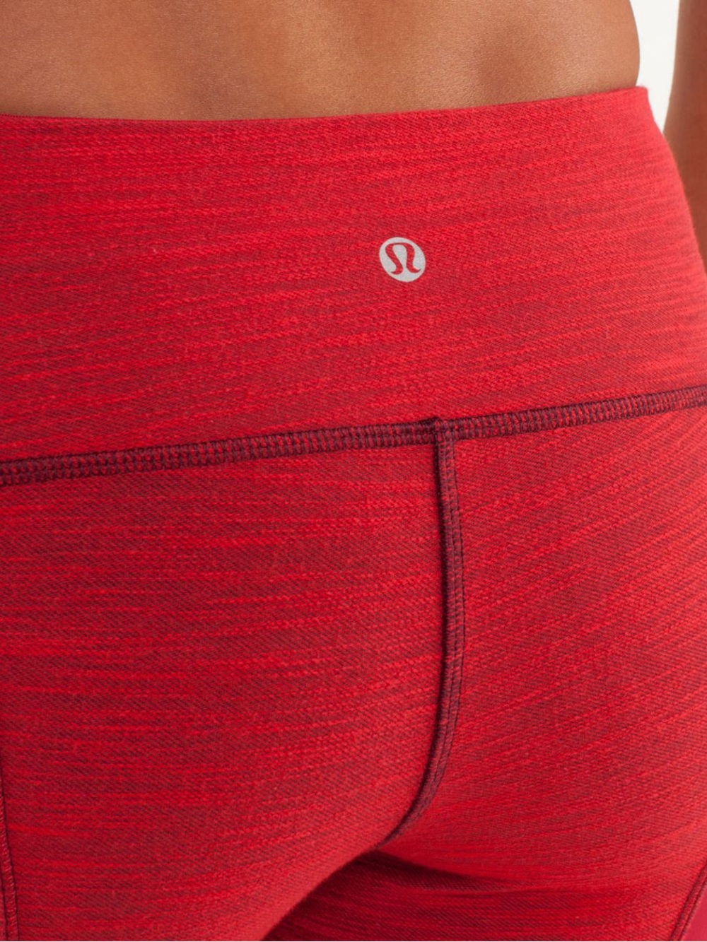 lululemon Red Pin Striped Vintage Cropped Leggings